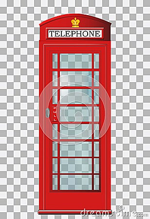 Traditional red London telephone box Vector Illustration