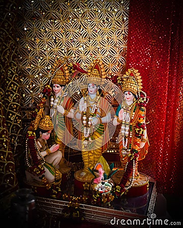 A traditional Indian religious wedding altar Stock Photo