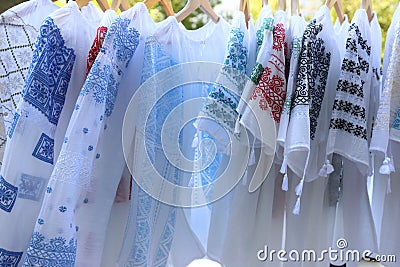 Traditional romanian blouses ie Stock Photo