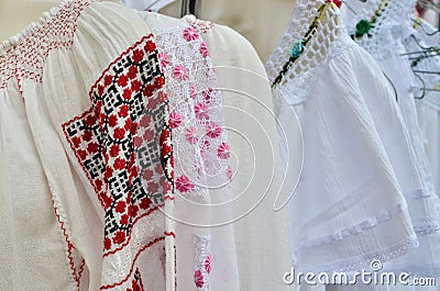 Traditional Romanian Blouses Stock Photo
