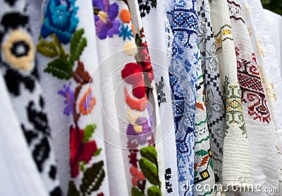 Traditional Romanian blouses Stock Photo