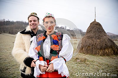 Traditional romanian costumes Stock Photo