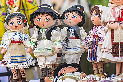 Traditional Romanian dolls Stock Photo