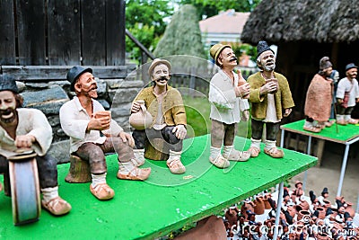 Traditional Romanian Dolls Muromets as exposed to Traditional Romanian Products in Romanian Village Museum Nicolae Gusti Editorial Stock Photo