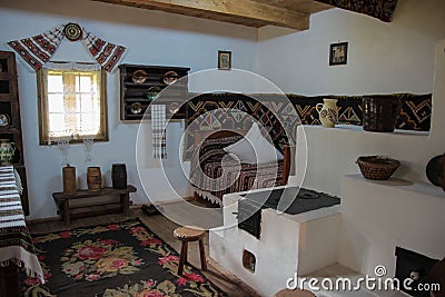 Traditional Romanian House Interior Editorial Stock Photo