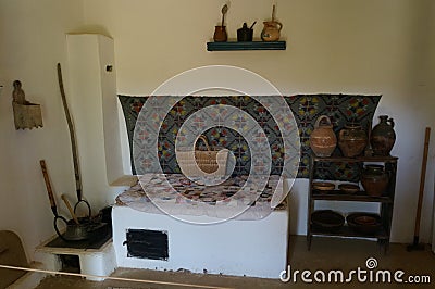 Traditional romanian house interior Editorial Stock Photo