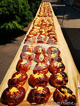 Traditional romanian moldovan pies - poale in brau Stock Photo