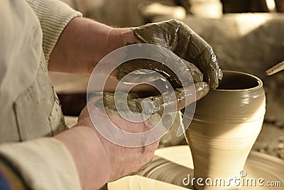 Traditional Romanian pottery manufacturing in Bucovina Stock Photo