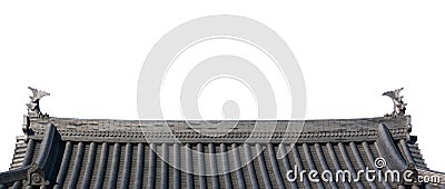 Traditional roof of ancient japanese building. Stock Photo