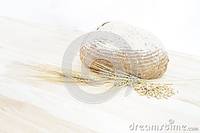 Traditional round rye bread. Stock Photo