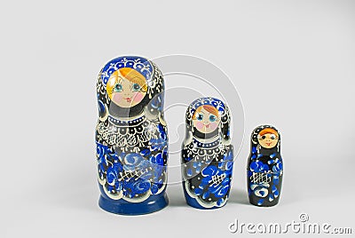 Traditional Russian hand painted Matryoshka dolls Stock Photo