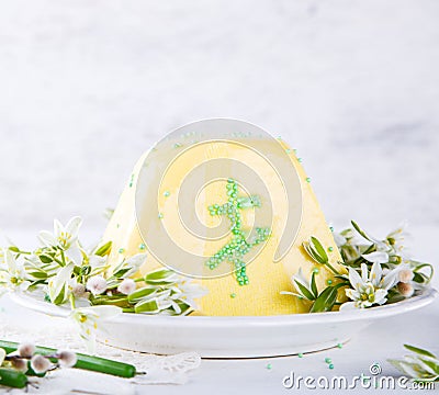 Traditional Russian Orthodox Easter Quark Dessert Stock Photo