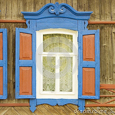 Traditional russian window Stock Photo
