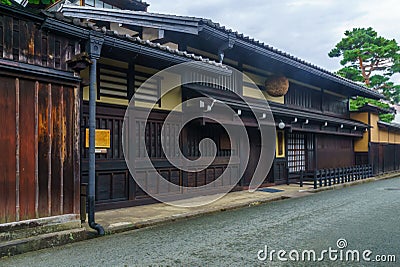 Traditional sake brewery house in Takayama Editorial Stock Photo