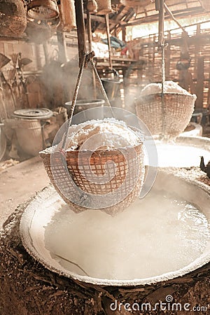 Traditional salt making Stock Photo