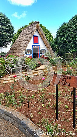 Traditional Santana House Madiera, Portugal Stock Photo