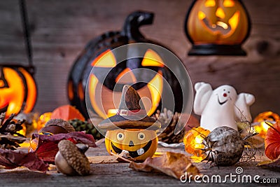 Traditional scary halloween holiday background Stock Photo