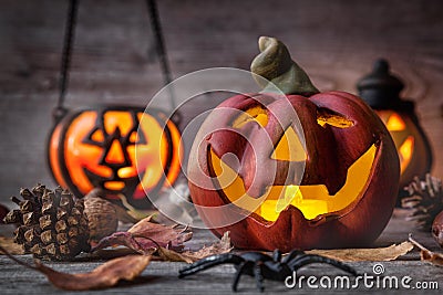 Traditional scary halloween holiday background Stock Photo