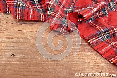 Traditional Scottish Red Tartan Woolen Soft and Worm Scarf Stock Photo