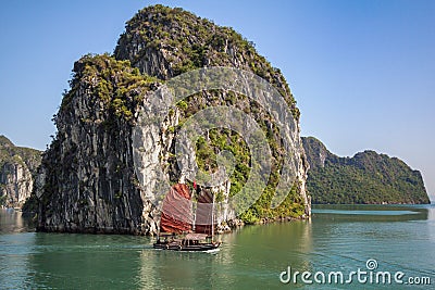 Traditional ships sailing in Halong Bay, Vietnam Editorial Stock Photo