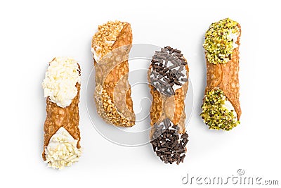 Traditional sicilian canoli Stock Photo