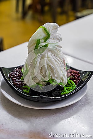 Traditional Singapore cold dessert called Chendol Stock Photo