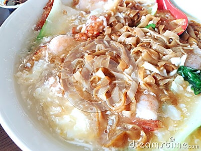 Traditional singapore malaysia cuisine of Flat Rice Noodle Stock Photo