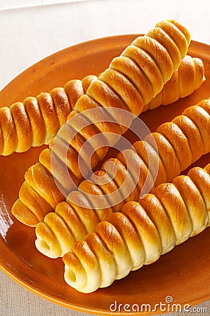 Traditional slovene baked rolls Stock Photo