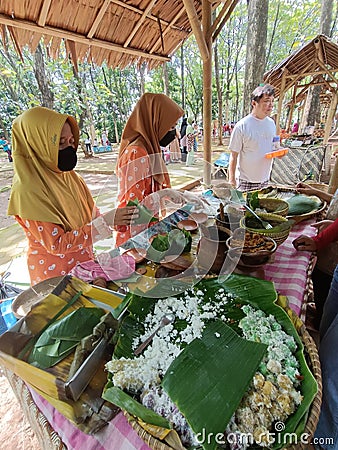 traditional snack seller, Gemblong Editorial Stock Photo