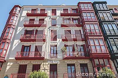 Traditional spain building facade Stock Photo