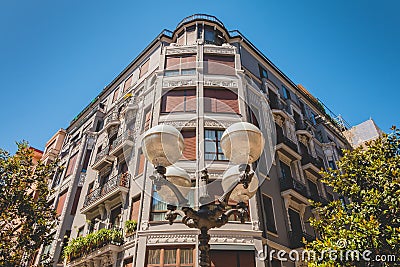 Traditional spain building facade Stock Photo