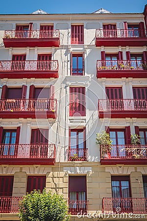 Traditional spain building facade Stock Photo