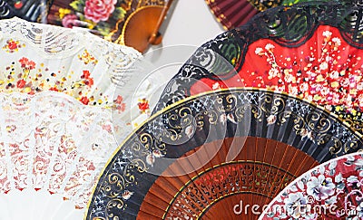 Traditional spanish fans, Stock Photo