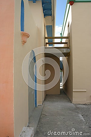 Traditional Spanish Florida style buildings under construction Stock Photo