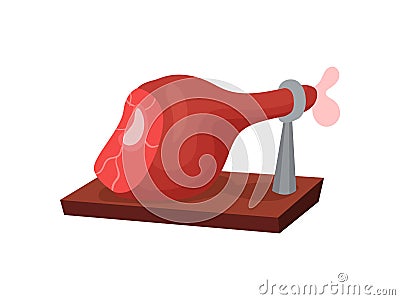 Traditional spanish food. Jamon. Vector illustration on white background. Vector Illustration