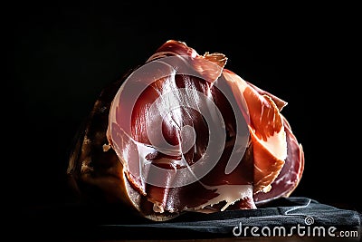 traditional spanish jamon serrano, italian parma, hamon iberico, prosciutto Stock Photo