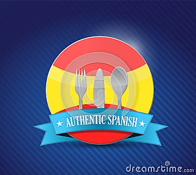 Traditional spanish restaurant Cartoon Illustration