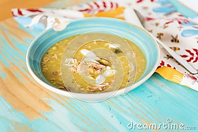 Finnish pea soup with smoked pork Stock Photo