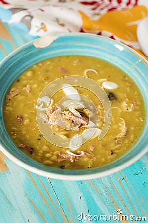 Finnish pea soup with smoked pork Stock Photo