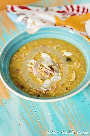 Finnish pea soup with smoked pork Stock Photo