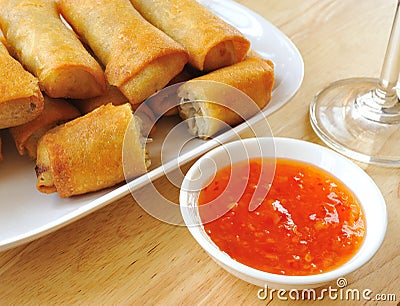 Traditional Spring rolls food Stock Photo