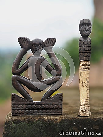 Traditional statues of local deities, Sumba, Indonesia Editorial Stock Photo