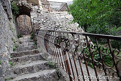 Traditional stone stairs at District of Kemaliye Stock Photo