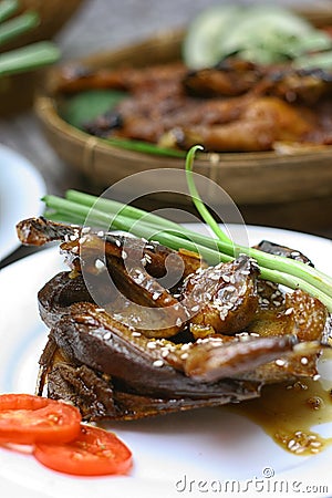 Traditional Szechuan Style Roasted Pigeon Stock Photo