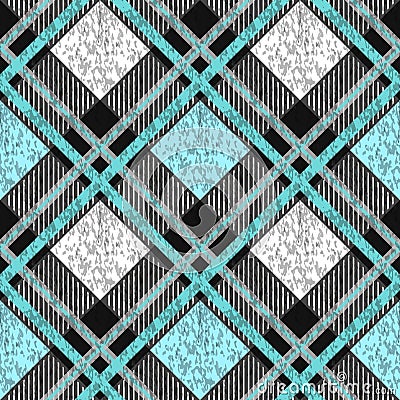 Traditional tartan. Seamless Scottish plaid checkered vector pattern. Retro textile collection. Green. Stock Photo