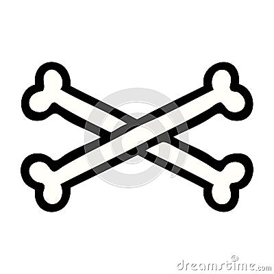 traditional tattoo of cross bones Vector Illustration