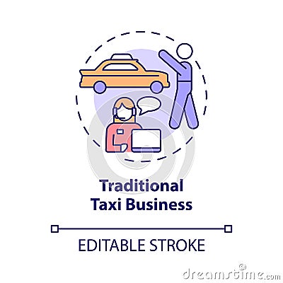 Traditional taxi business concept icon Vector Illustration