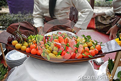Traditional Thai desserts, moistened balls made from mung bean Stock Photo