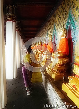 Traditional Thai Dressed Lady Editorial Stock Photo