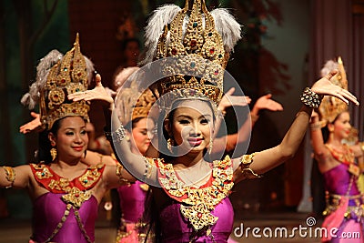 Traditional Thai show in Nongnooch Garden in Pattaya, Thailand Editorial Stock Photo